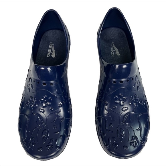 ☔️🌧️Dansko Pixie Blue Floral Molded Waterproof & Slip Resistant - Picture 2 of 8